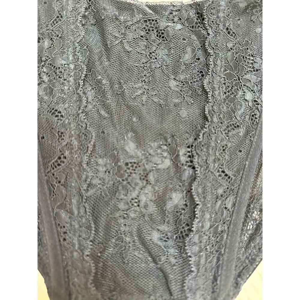 Out From Under Black Lace Corset Cropped Structured Lingerie Top Sheer Floral S